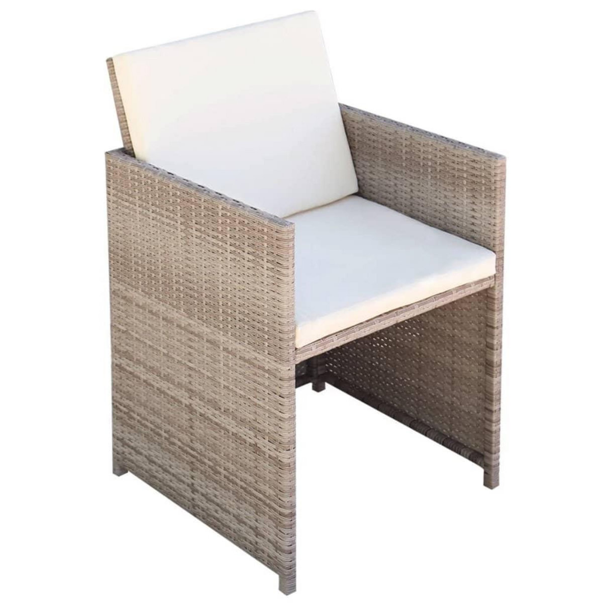 VIDAXL Chaises de jardin lot de 2 avec coussins Resine tressee Beige