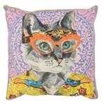 Paris Prix Coussin Déco Chat  Popart  50x50cm Multicolore