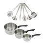 Voir la diapositive 1 : Fackelmann Set 3 casseroles 12 16 et 20 cm en inox et 6 ustensiles inox Fackelmann Geneva
