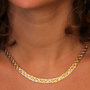 Voir la diapositive 2 : L'ATELIER D'AZUR Collier Tresse Trois Ors - Or Tricolore Jaune, Blanc et Rose - Femme
