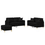 Voir la diapositive 2 : VIDAXL Ensemble de canapes 3 pcs avec coussins noir tissu