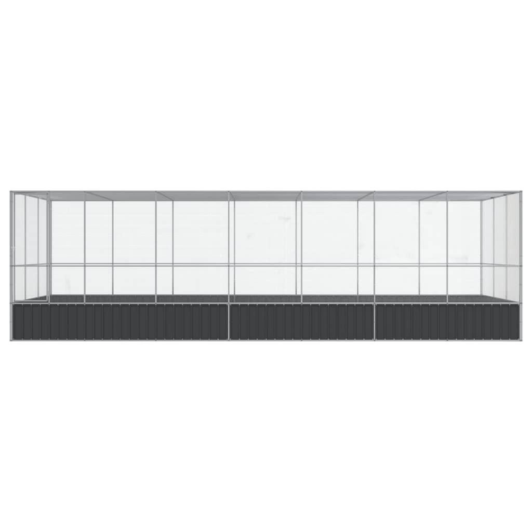 Voir la diapositive 3 : VIDAXL Voliere avec extension argente 725x307x212 cm acier