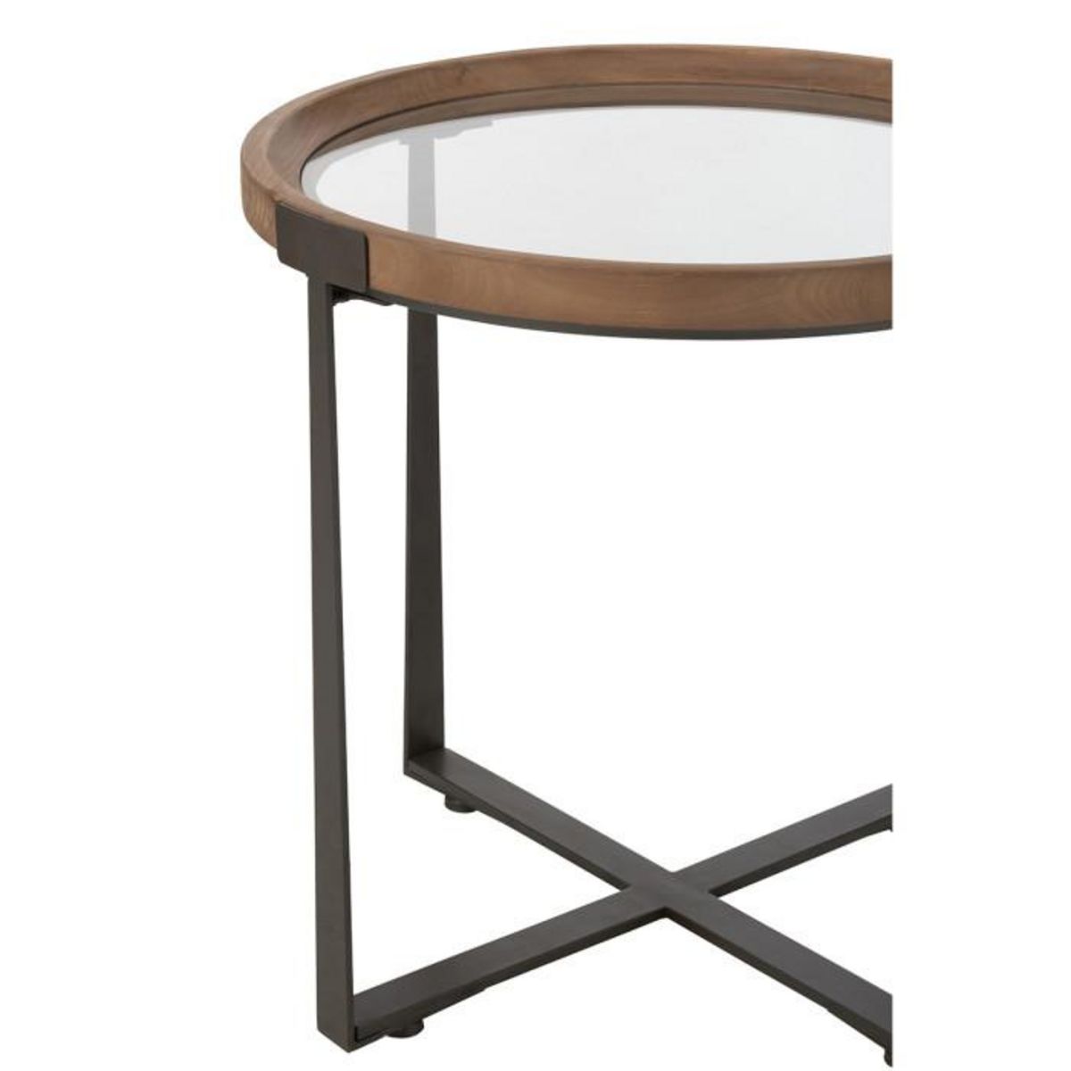 Paris Prix Lot de 2 Tables d'Appoint en Verre  Luki  60cm Naturel