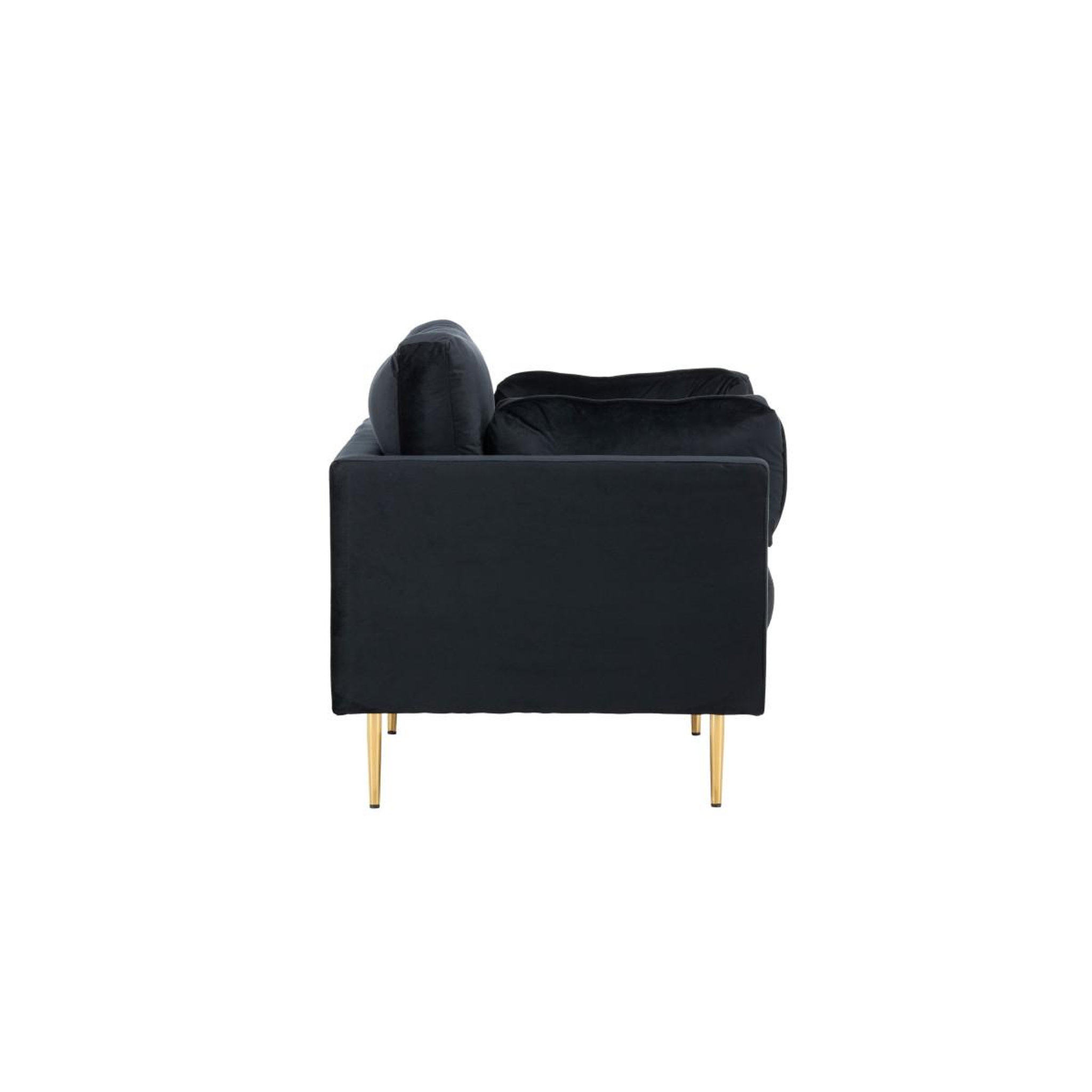 Voir la diapositive 3 : Paris Prix Fauteuil design en velours  boom  110cm noir & or