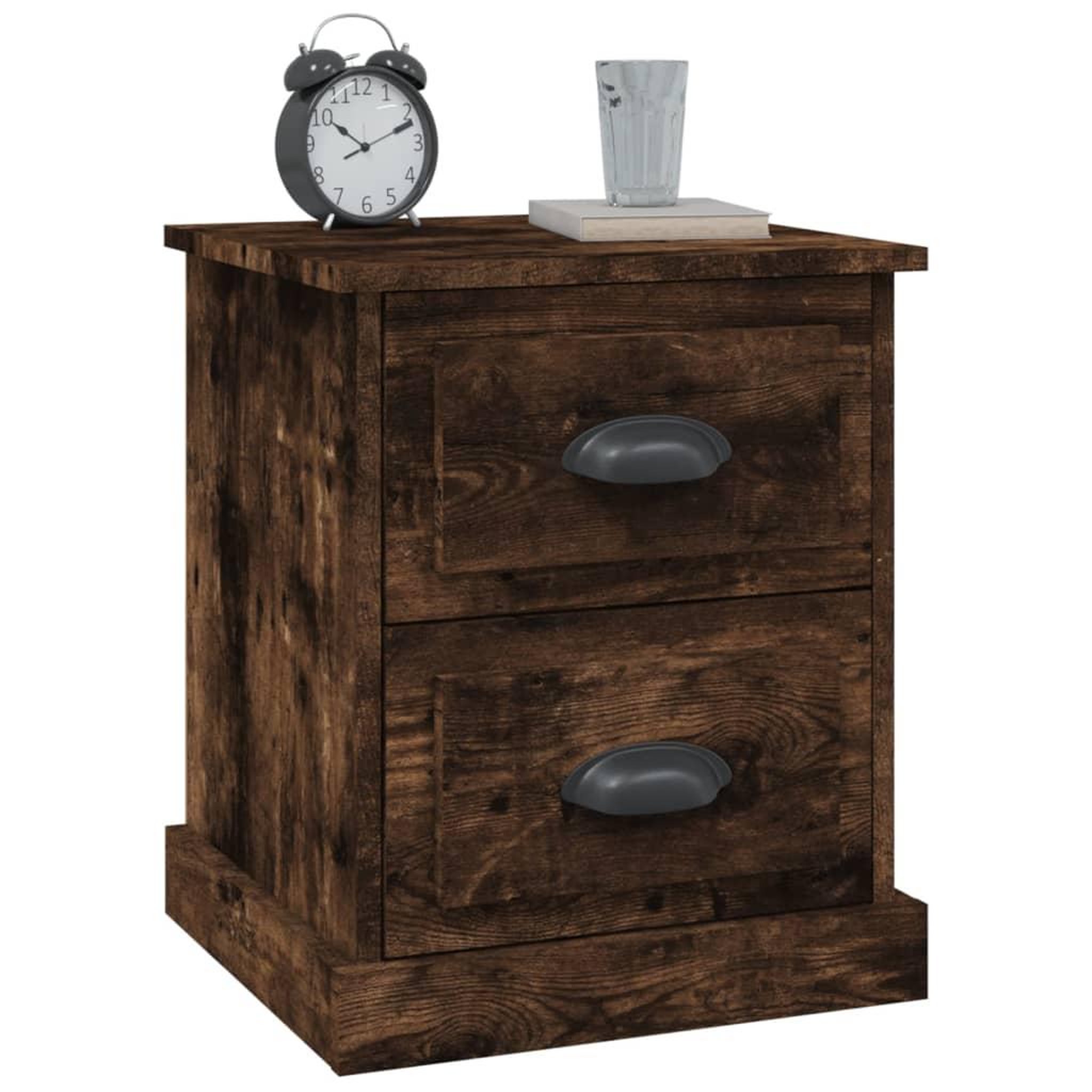 Voir la diapositive 5 : VIDAXL Tables de chevet 2 pcs chene fume 39x39x47,5 cm bois ingenierie