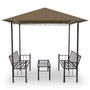 Voir la diapositive 3 : VIDAXL Pavillon de jardin et table et bancs 2,5x1,5x2,4m Taupe 180g/m^2