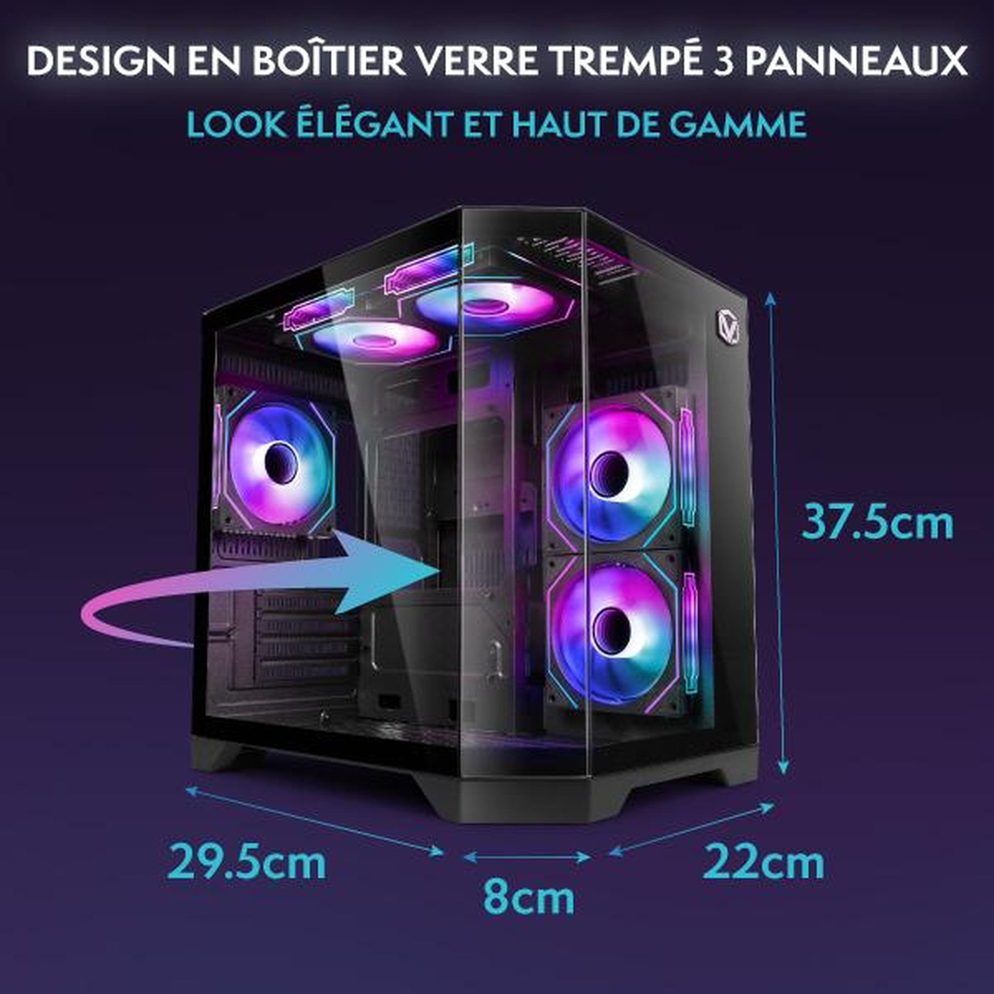 Voir la diapositive 6 : VIBOX PC Gamer - i7 12700KF, RTX 5060, 16 Go RAM, 1 To SSD, Windows 11, WiFi 6 + Bluetooth 5.4