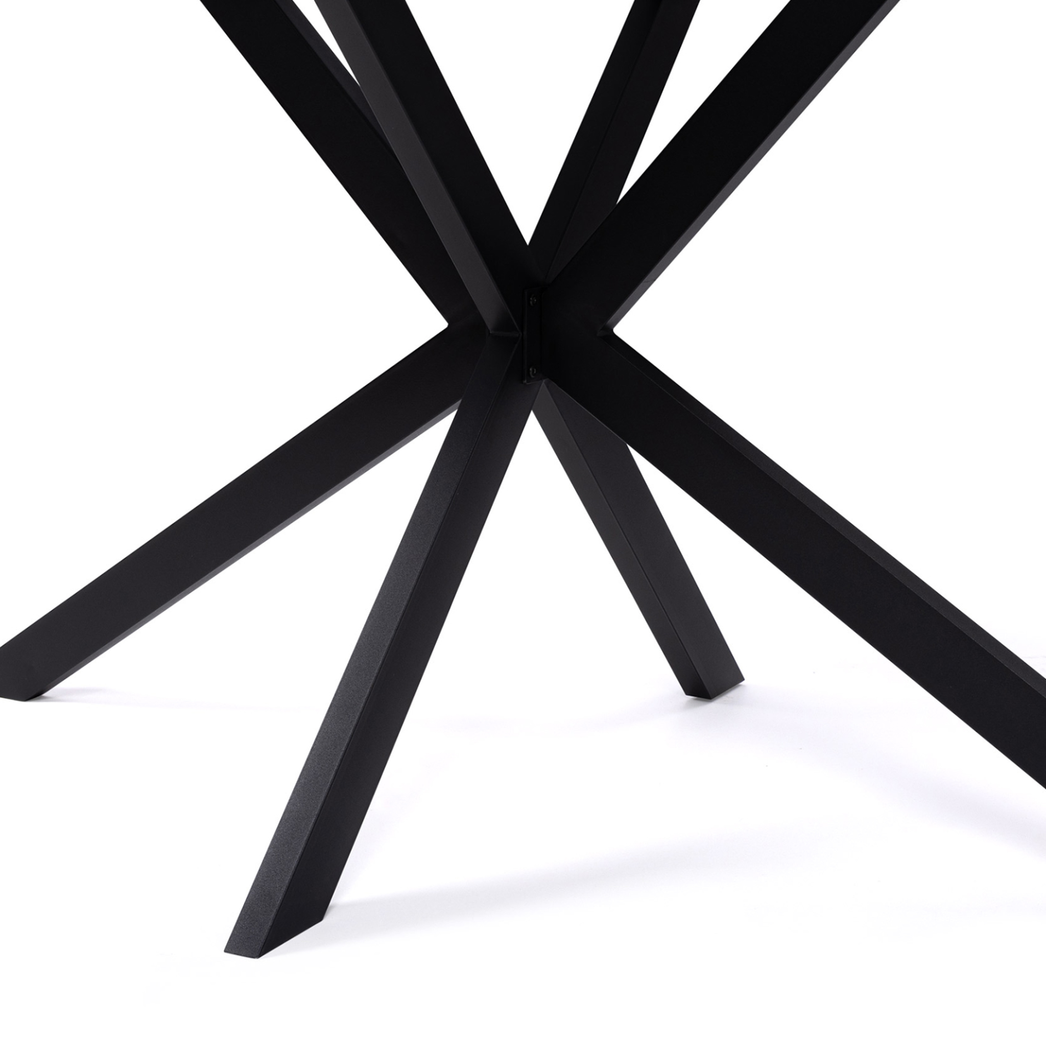 Voir la diapositive 6 : ID MARKET Table à manger rectangle alix 8 personnes pied araignée noir et plateau effet marbre noir alaska 160 cm