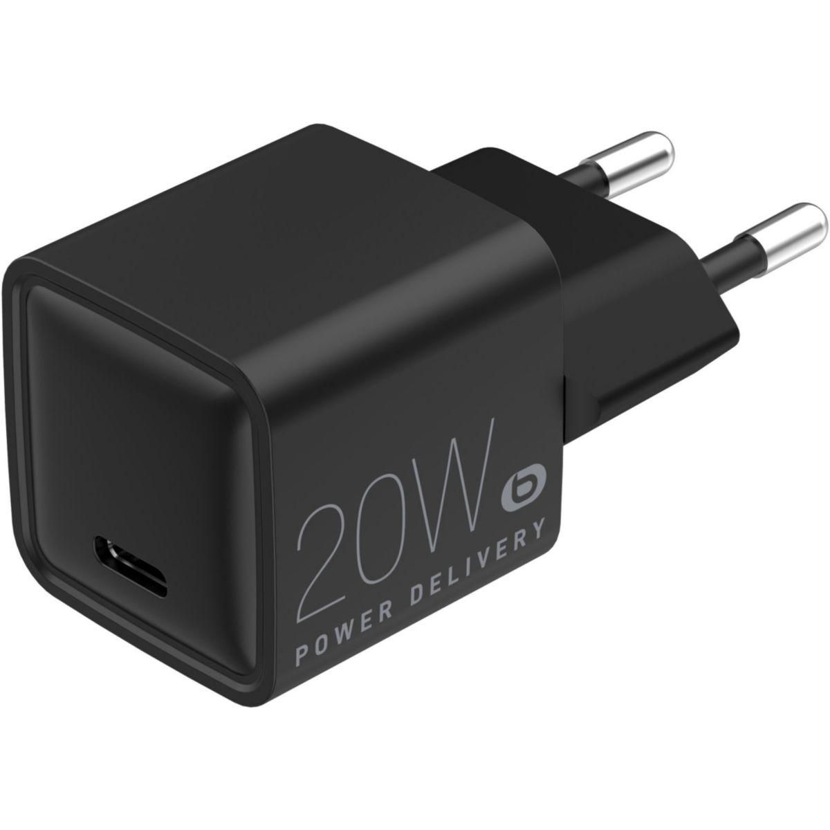 ESSENTIEL B Chargeur + câble 20W PowerDelivery USB-C + Câble USB-C 1M