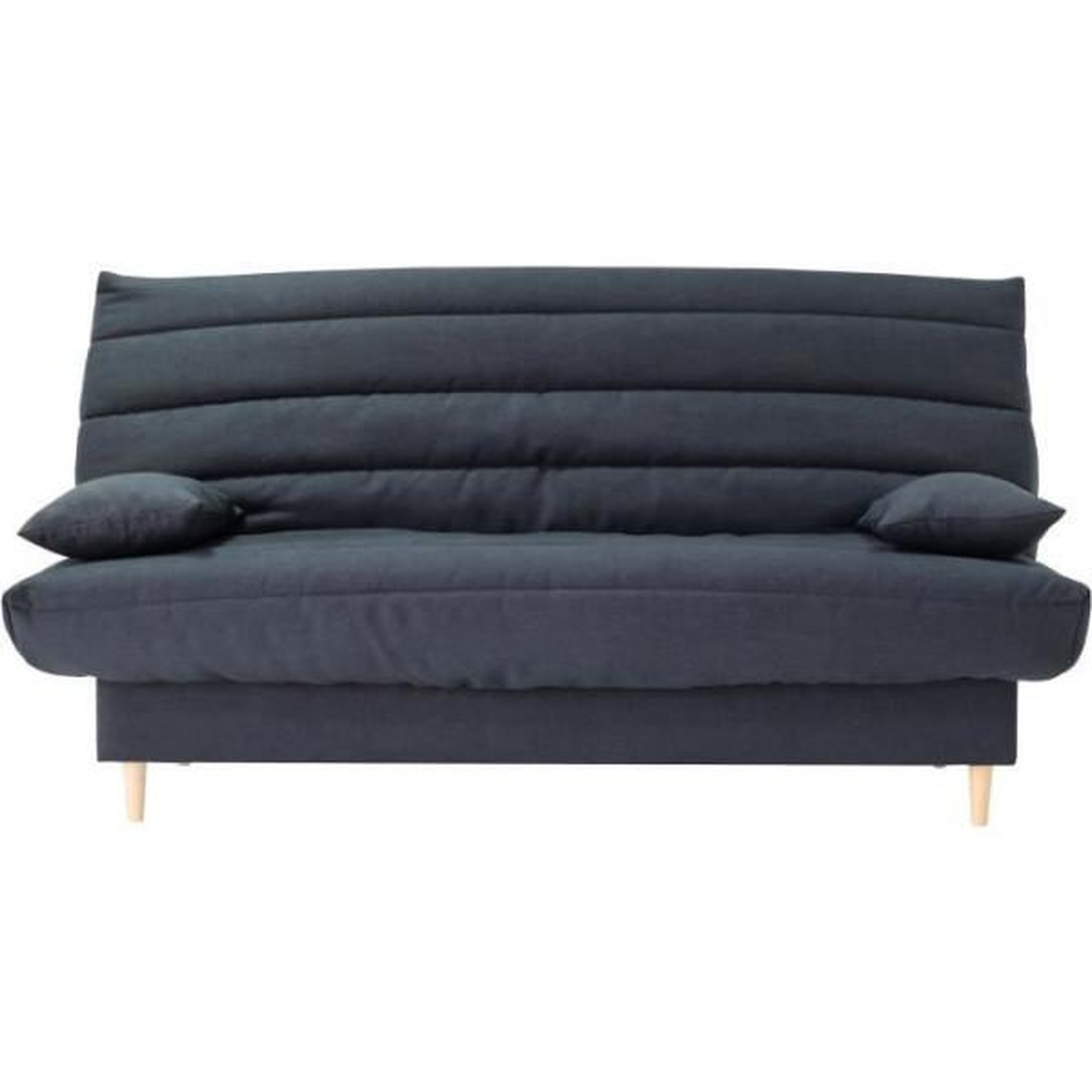 MARKET24 Clic clac 3 places - gris - Couchage 125x190 cm - Avec coussins