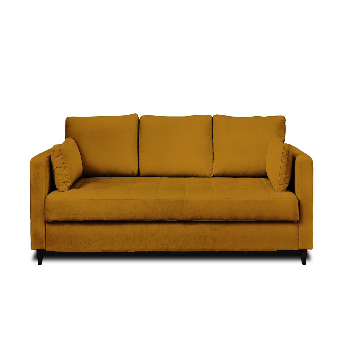 LISA DESIGN Anna - canapé droit 3 places convertible avec poche en velours