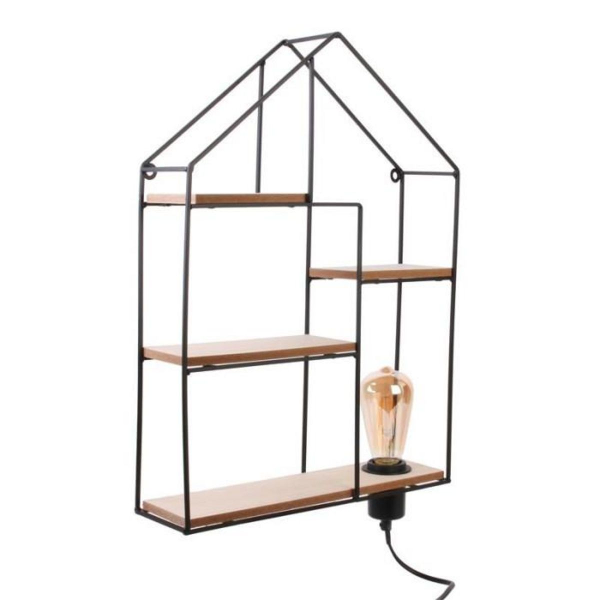 Paris Prix Étagère Murale Lumineuse  Maison  50cm Noir