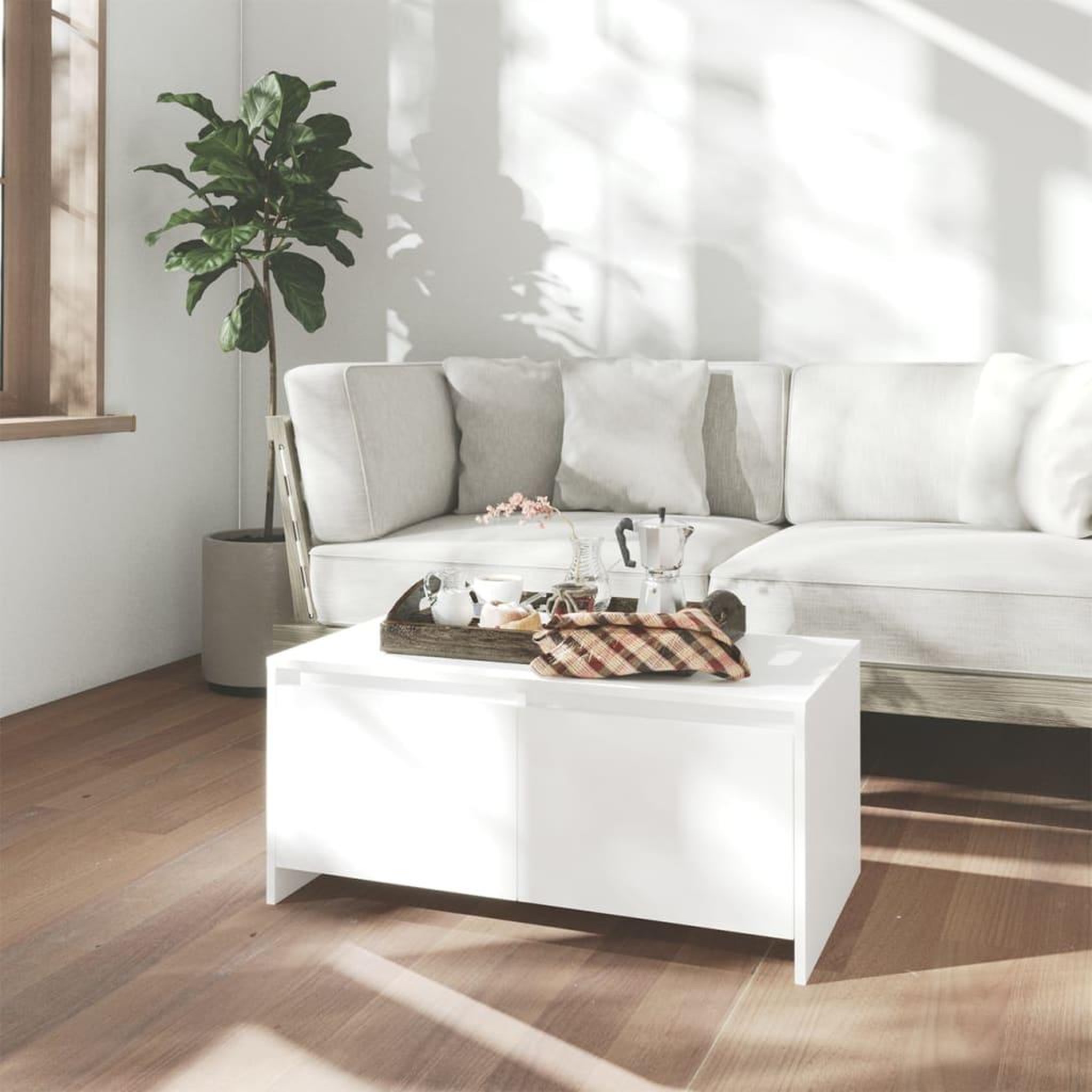 VIDAXL Table basse blanc 90x50x41,5 cm bois d'ingenierie