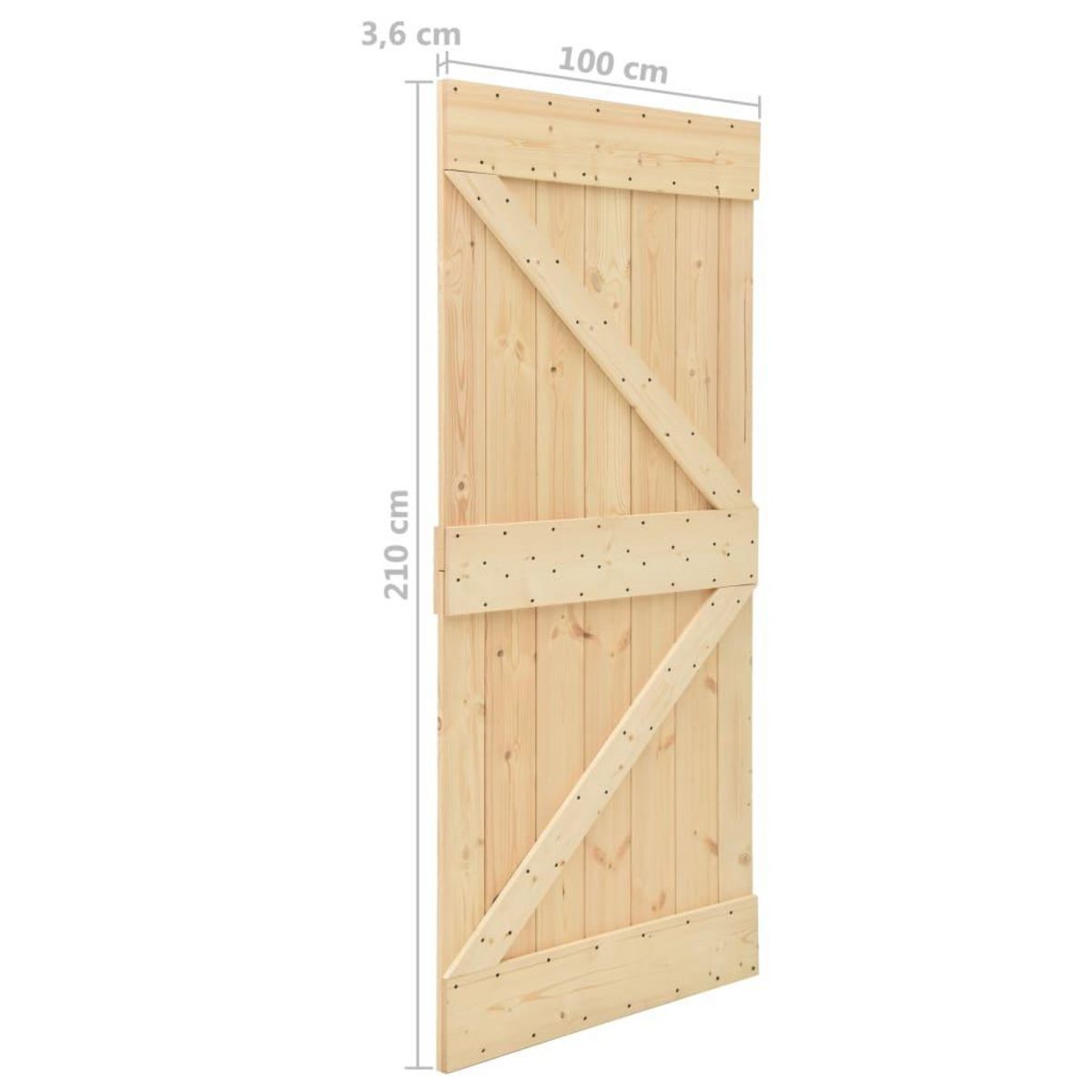 VIDAXL Porte coulissante et kit de quincaillerie 100x210 cm Pin massif