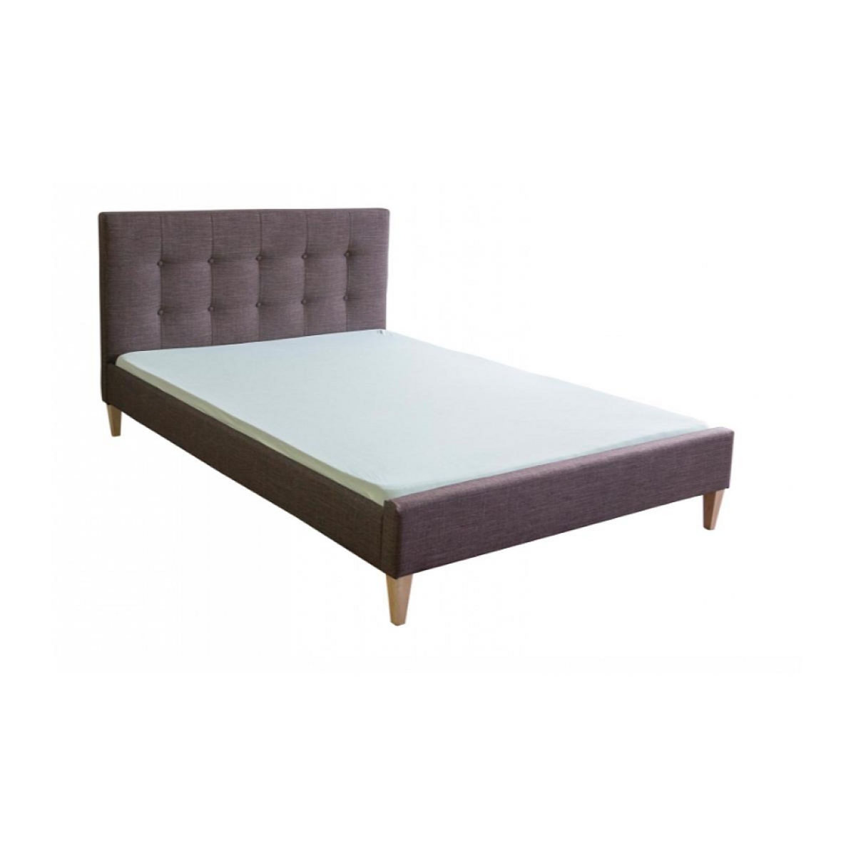 HomeStyle4U Lit double rembourré en tissu marron 180 x 200 cm pour un confort optimal