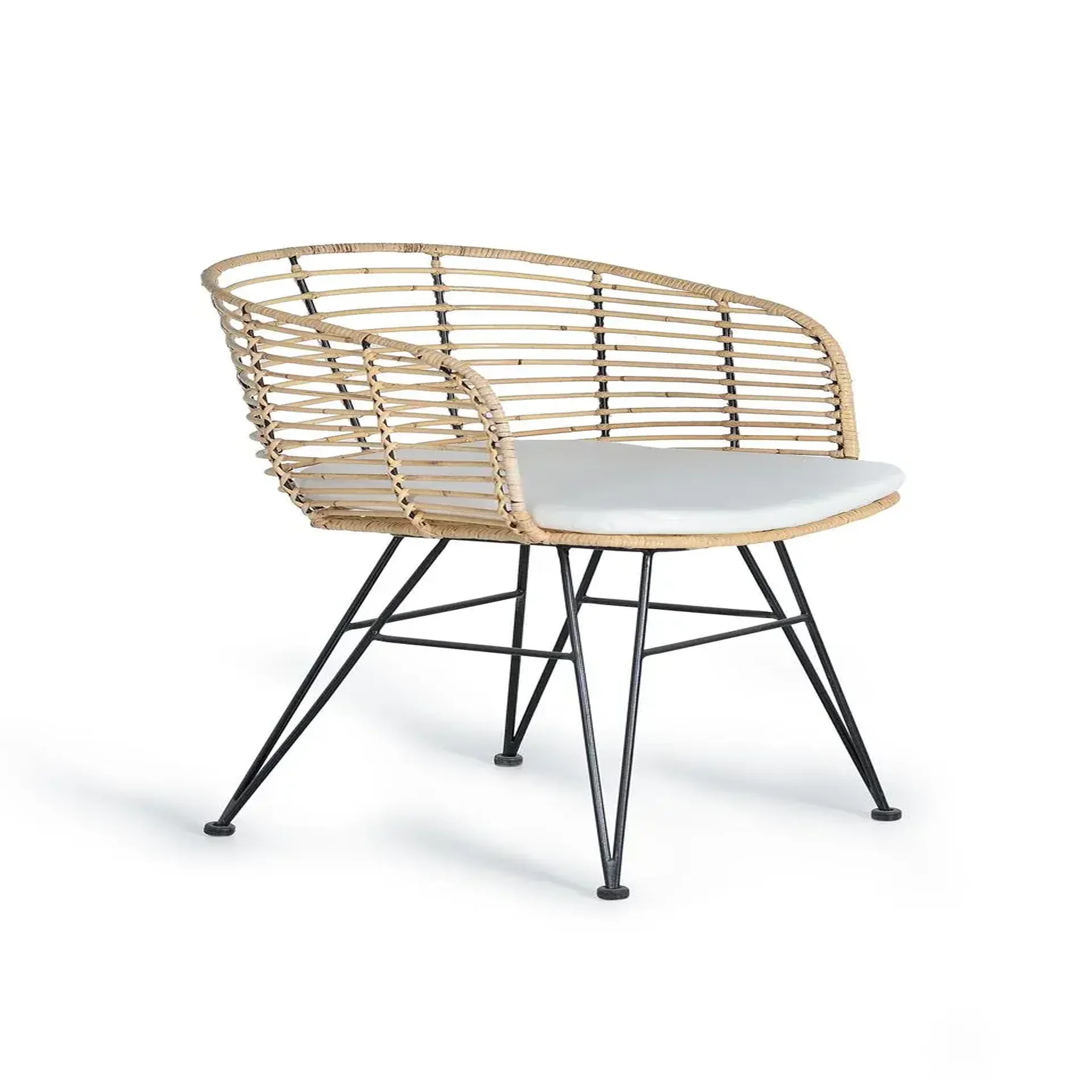 GINER Y COLOMER SL Lot de 2 chaises de rotin naturel 52 cm style méditerranéen