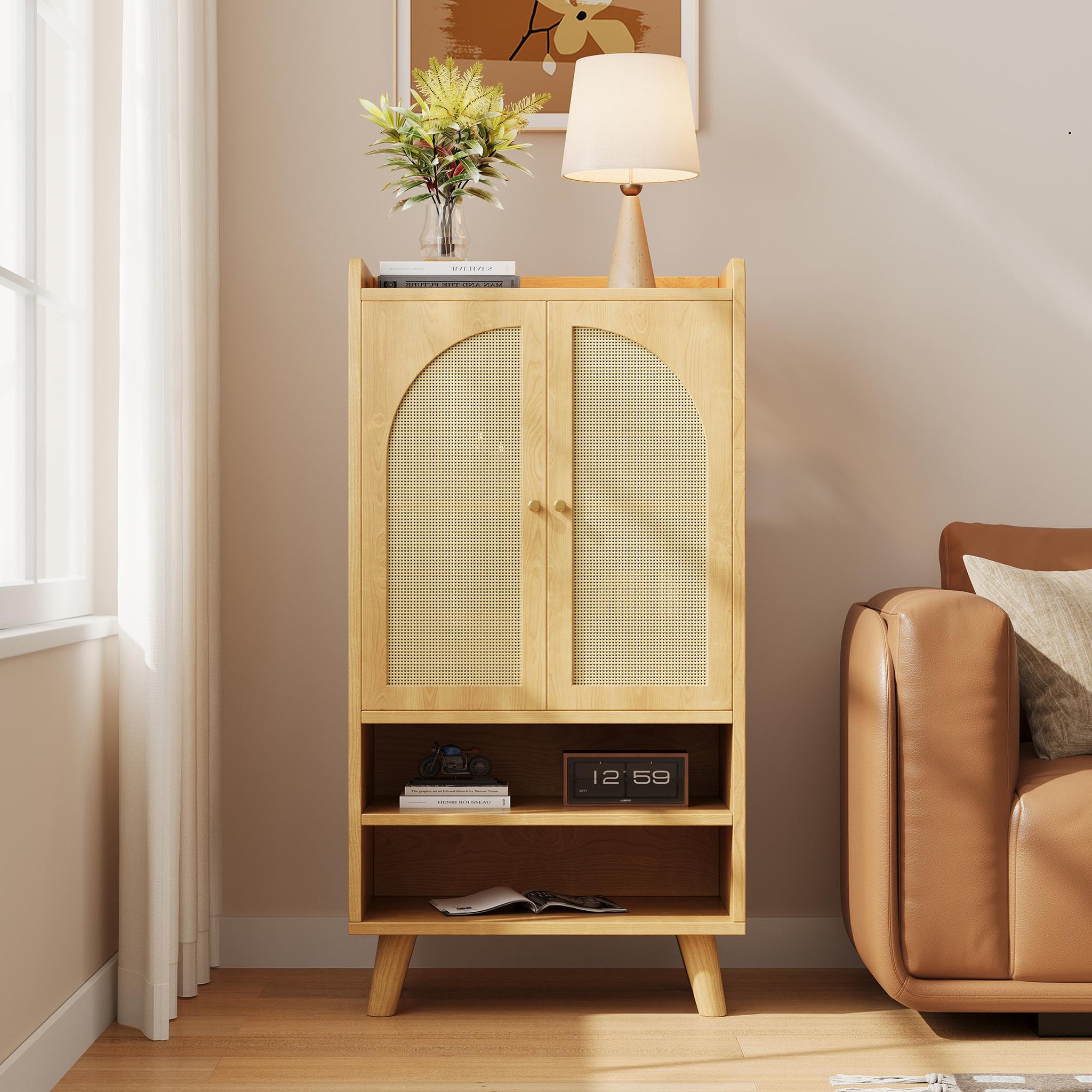 Voir la diapositive 2 : MERAX Buffet 2 porte(s) 0 tiroir(s) - 60 cm naturel panneau de particules