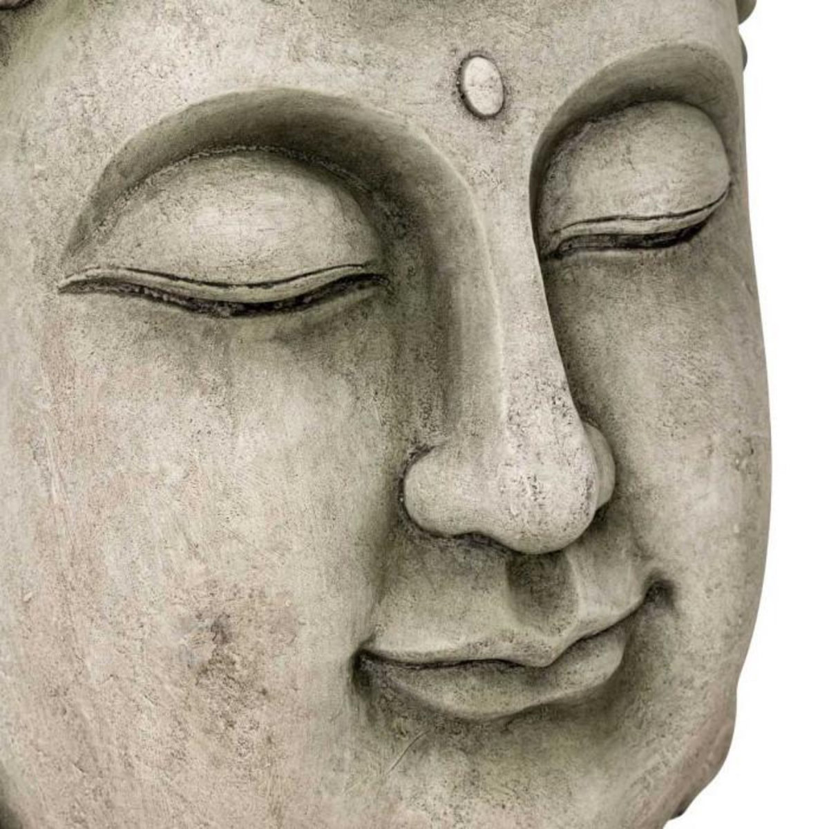 ATMOSPHERA Statue Déco Extérieure  Tête de Bouddha  60cm Gris