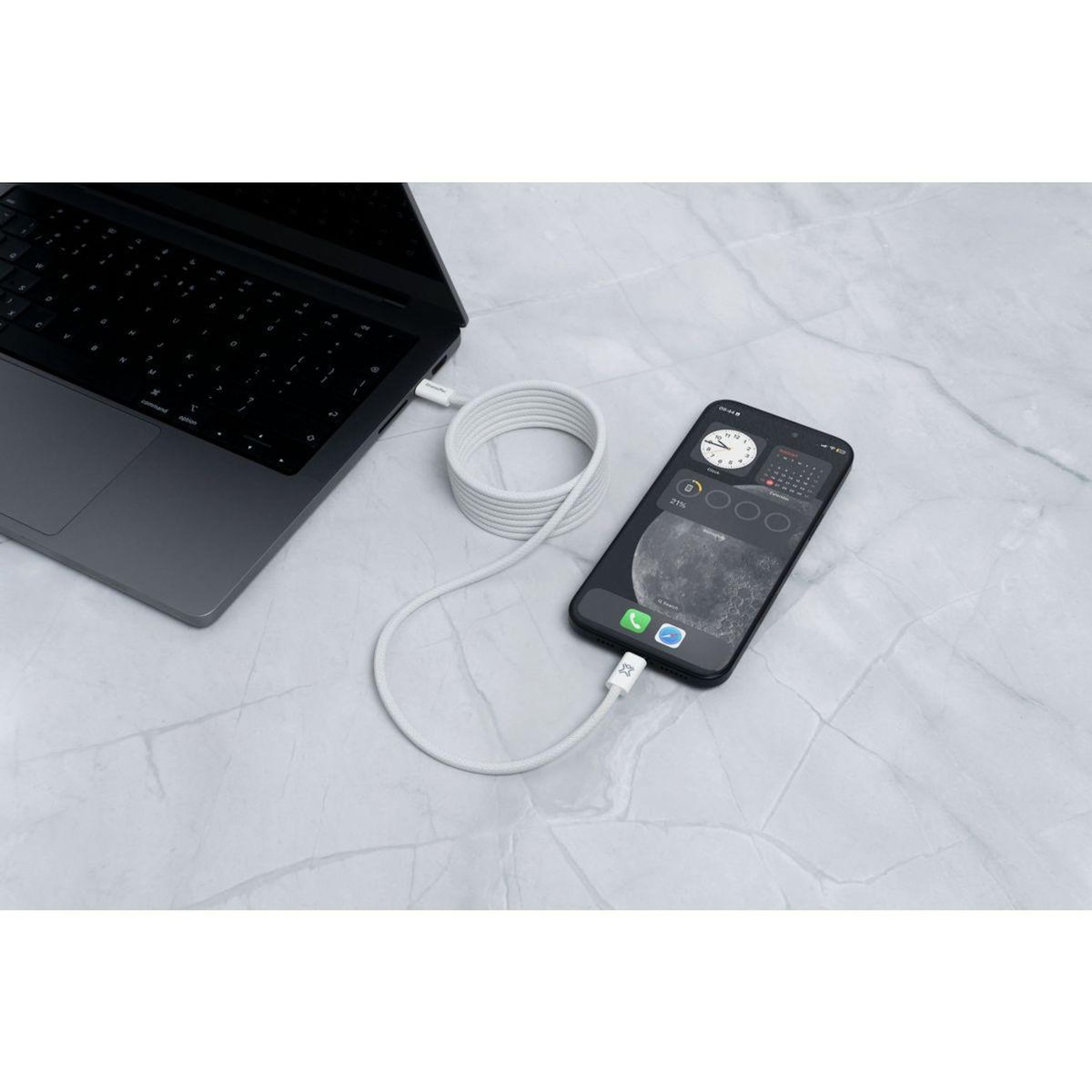 XTREMEMAC Câble USB C 2M blanc magnetique 60W