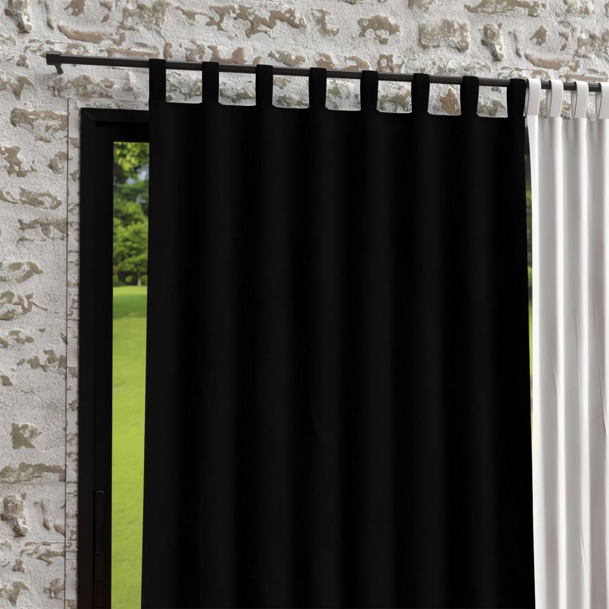 SOLEIL D'OCRE Rideau à pattes en microfibre lavée 135x250 cm BOHEME, par Soleil d'Ocre