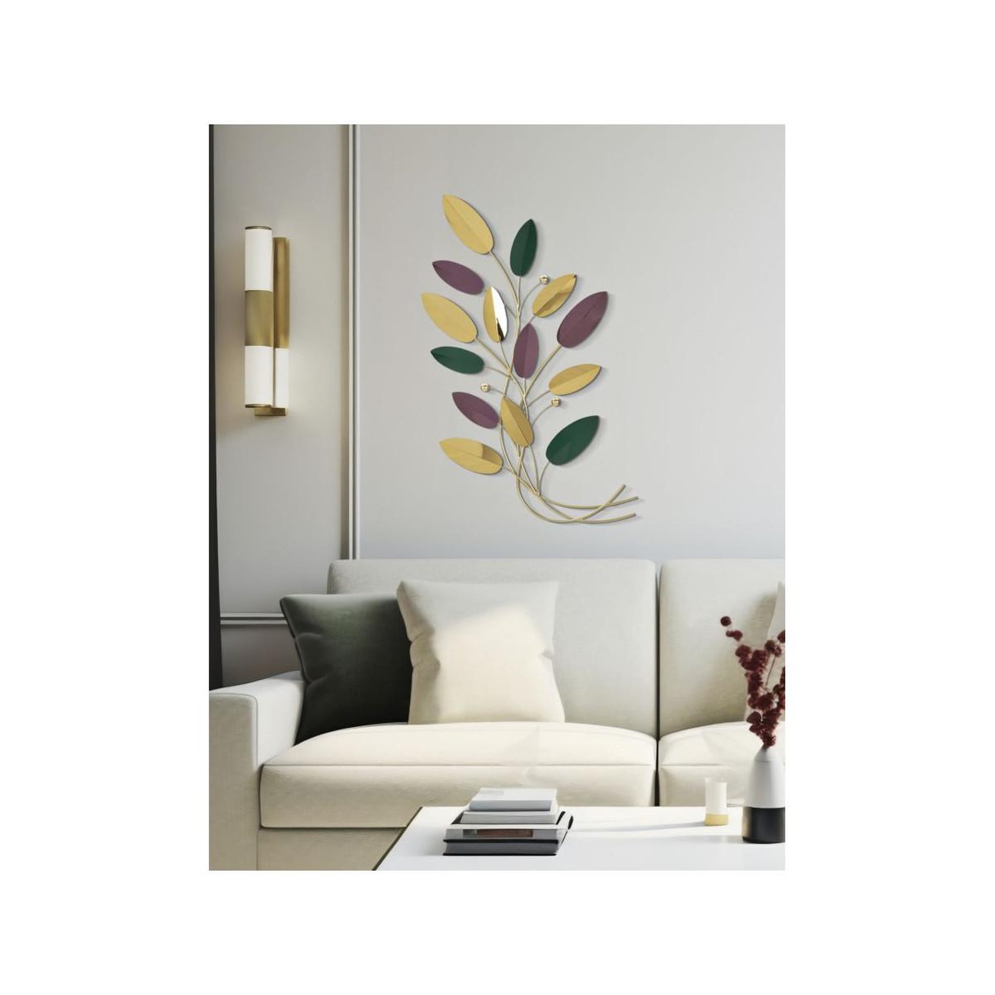 Voir la diapositive 5 : Paris Prix Déco murale feuilles  colorful  59cm multicolore