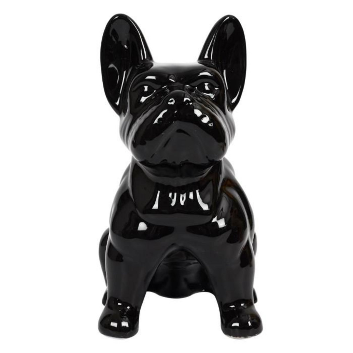Paris Prix Statuette Déco en Céramique  Bulldog  30cm Noir