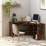 Voir la diapositive 1 : VIDAXL Bureau d'angle chene fume 120x140x75 cm bois d'ingenierie