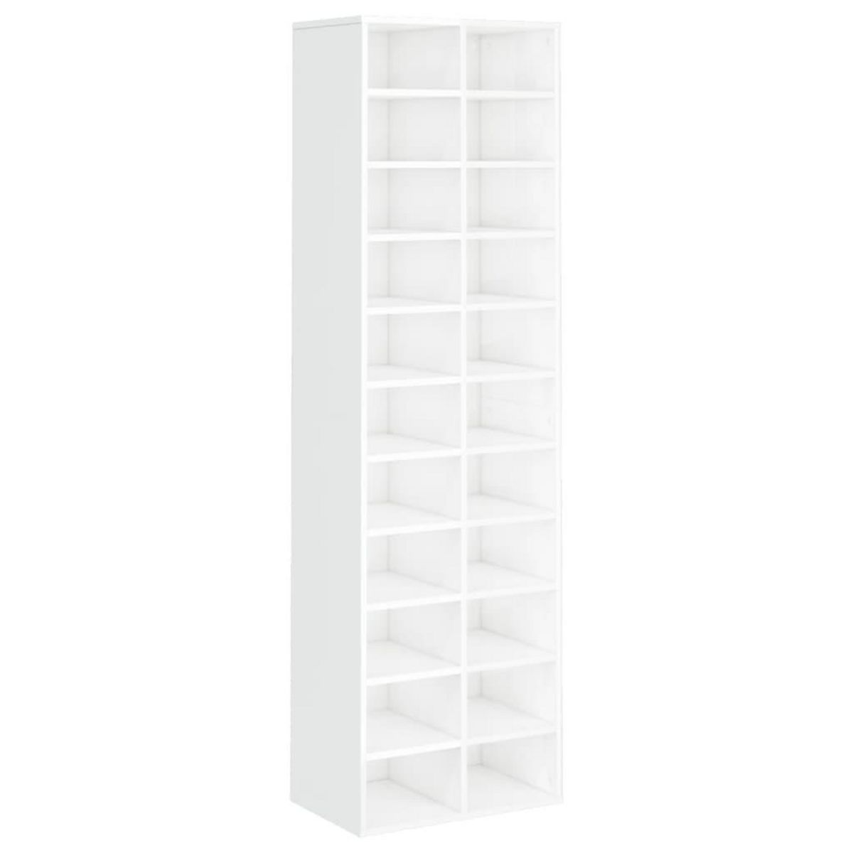 VIDAXL Armoire a chaussures blanc brillant 54x34x183cm bois ingenierie