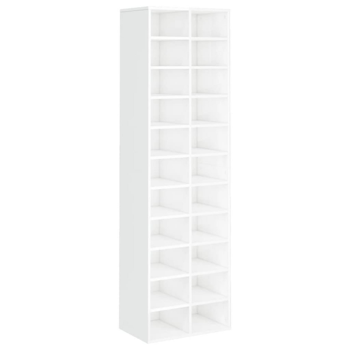 VIDAXL Armoire a chaussures blanc brillant 54x34x183cm bois ingenierie