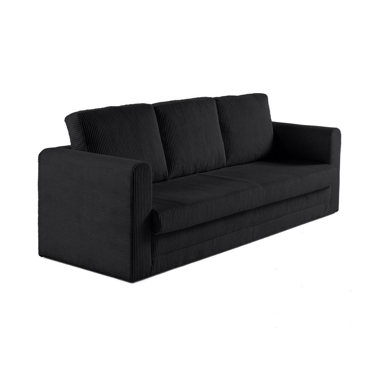 BEST MOBILIER Marilia - canapé 3 places - convertible déplimousse - en velours côtelé