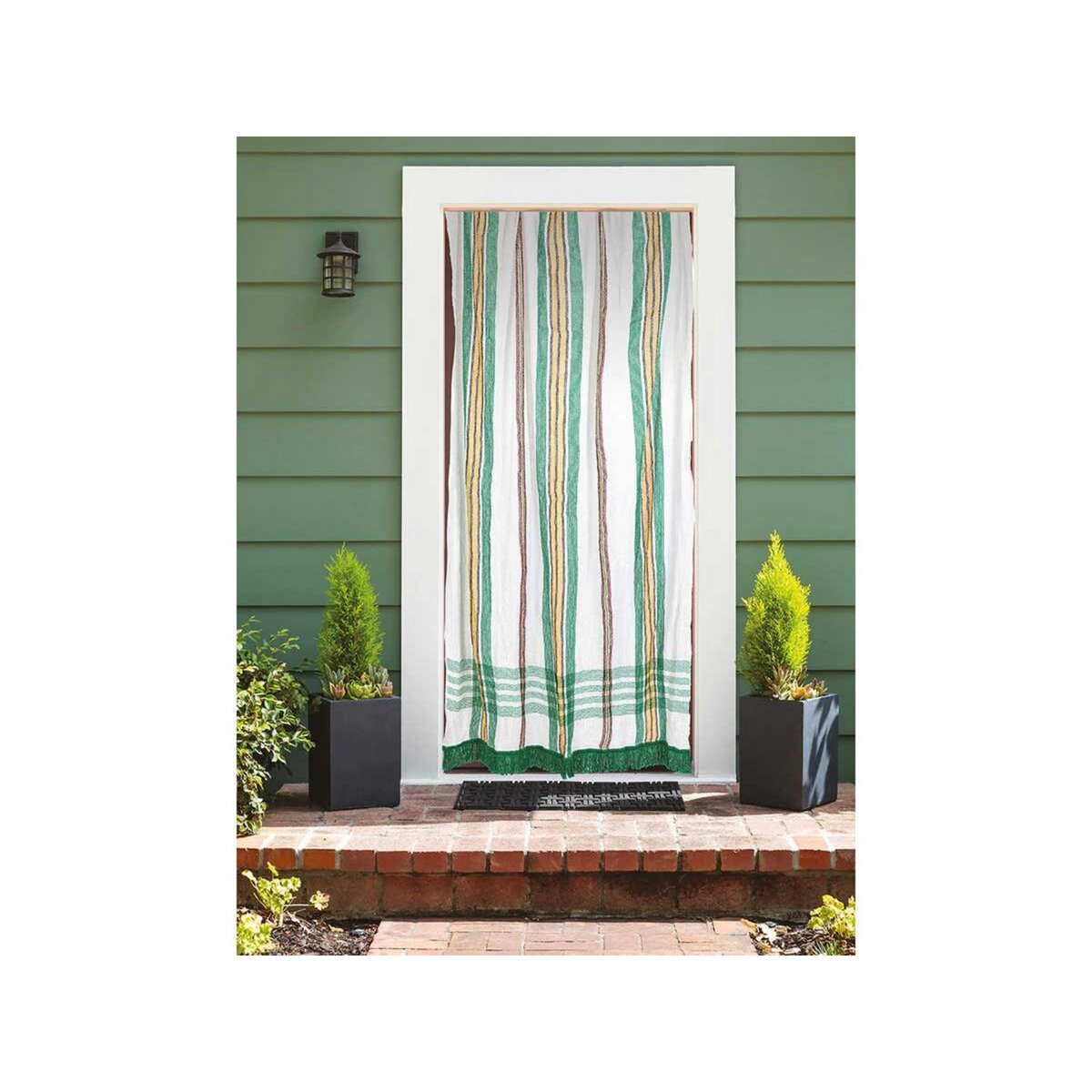 Morel Rideau de porte moustiquaire en toile multicolore Vert 140 x 225 cm - Morel