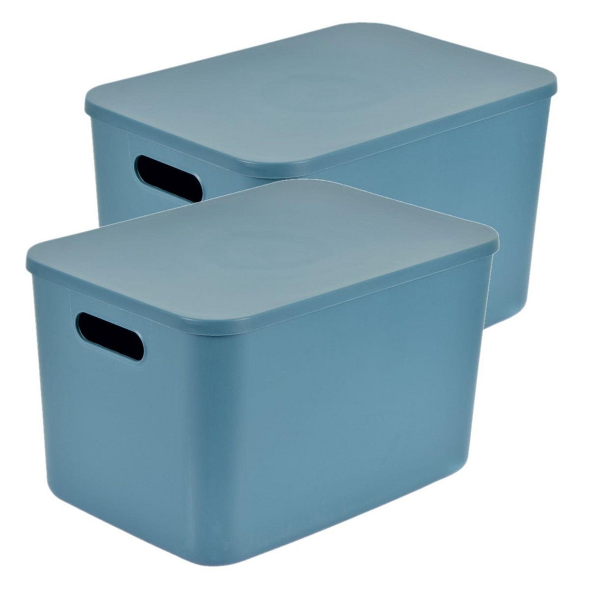 HOMEA Lot de 2 boîtes avec couvercle CHROMACASE