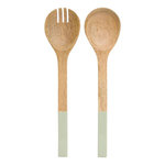 SECRET DE GOURMET Lot de 2 Couverts à Salade en Bois  Inaya  30cm Vert