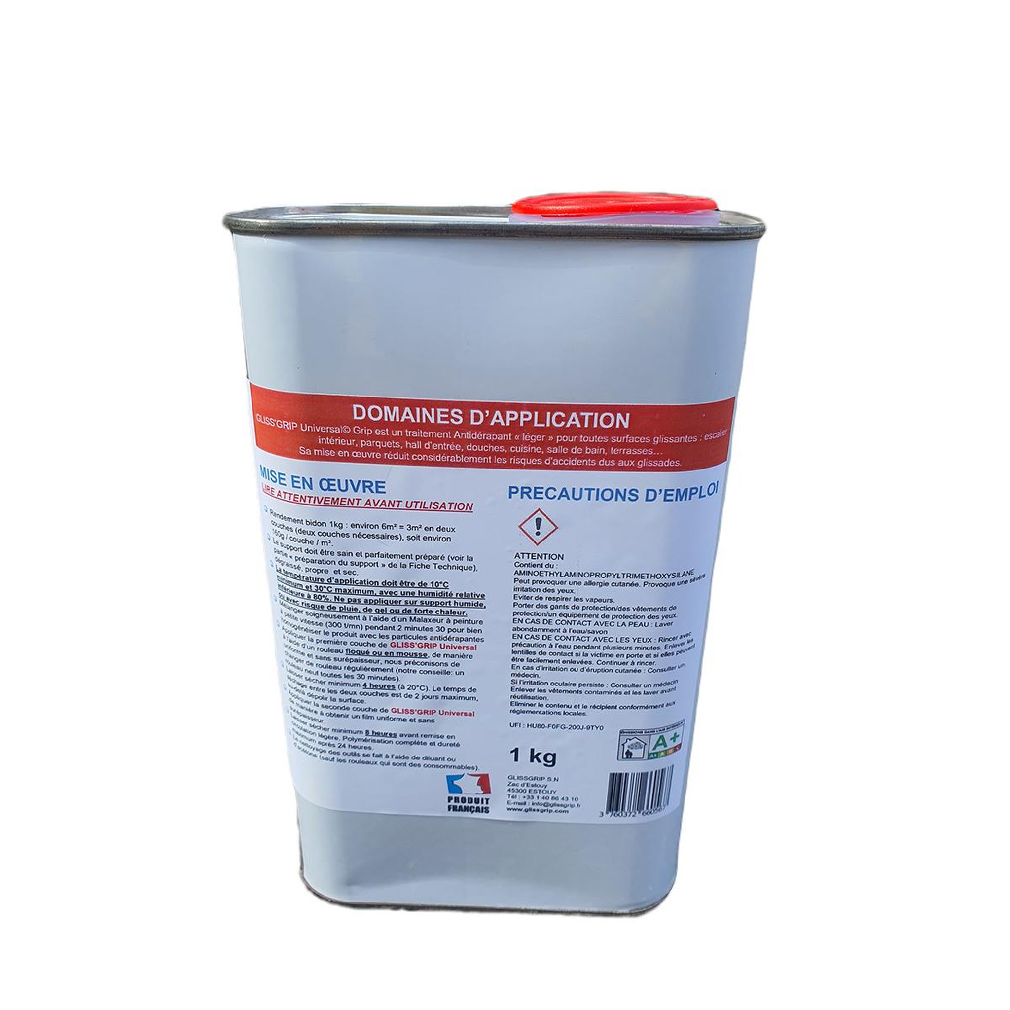 Voir la diapositive 2 : GLISS GRIP Vernis antidérapant léger mono-composant pour toutes les surfaces - K-GG-UNI-G-1KG