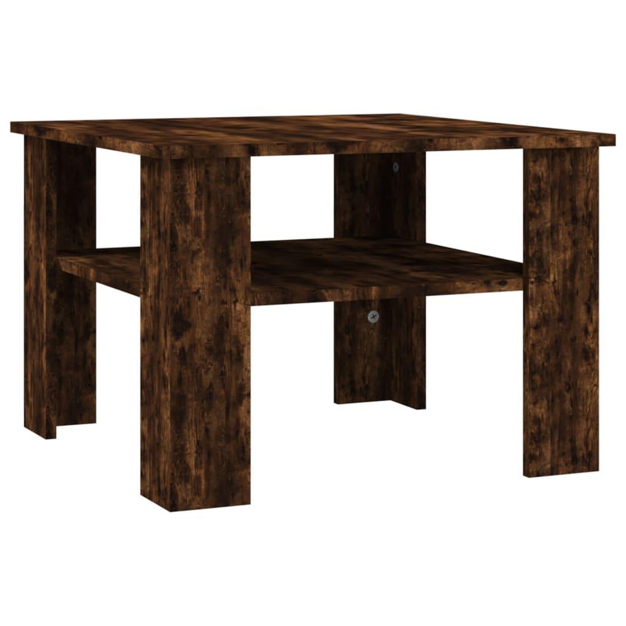 Voir la diapositive 2 : VIDAXL Table basse Chene fume 60x60x42 cm Bois d'ingenierie