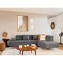 Voir la diapositive 1 : BEST MOBILIER Margaux - canapé d'angle droit 5 places convertible avec coffre et têtières réglables en velours texturé