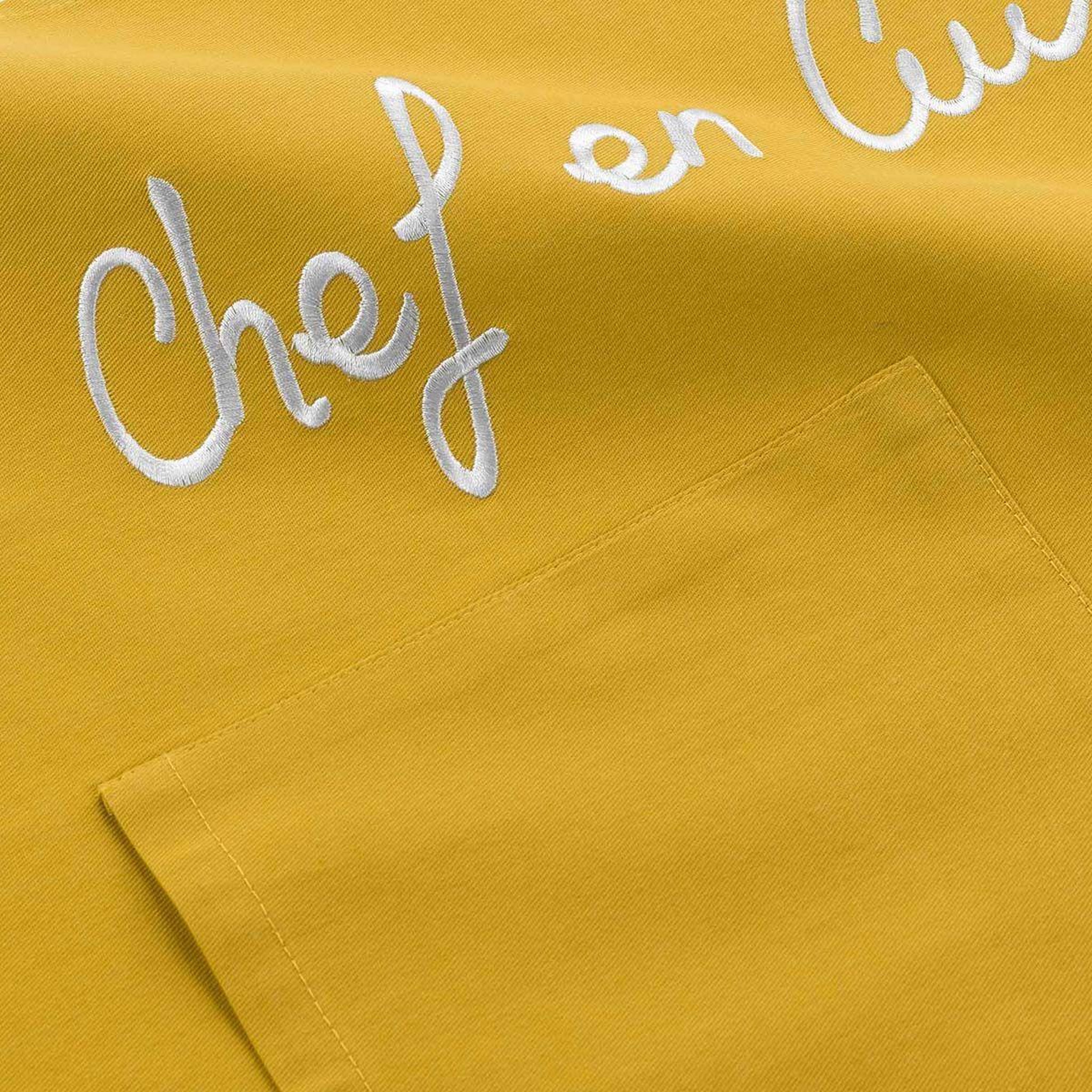 Voir la diapositive 3 : Douceur d'Intérieur Tablier de cuisine  cuistot  84cm jaune