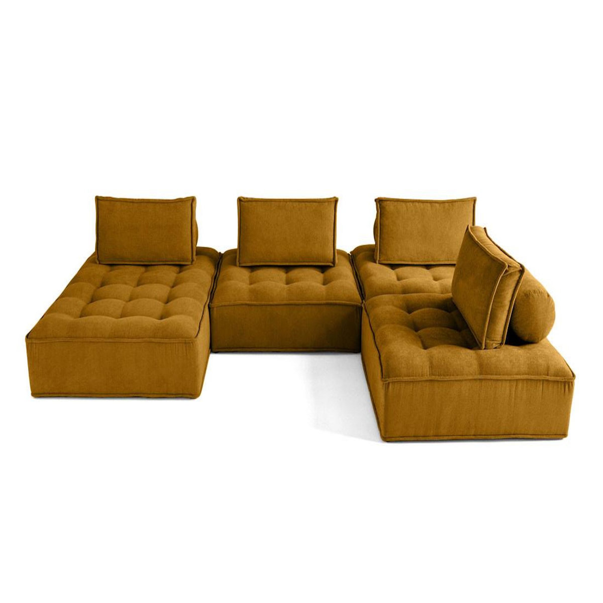 BEST MOBILIER Marisol - canapé panoramique modulable 7 places - velours texturé