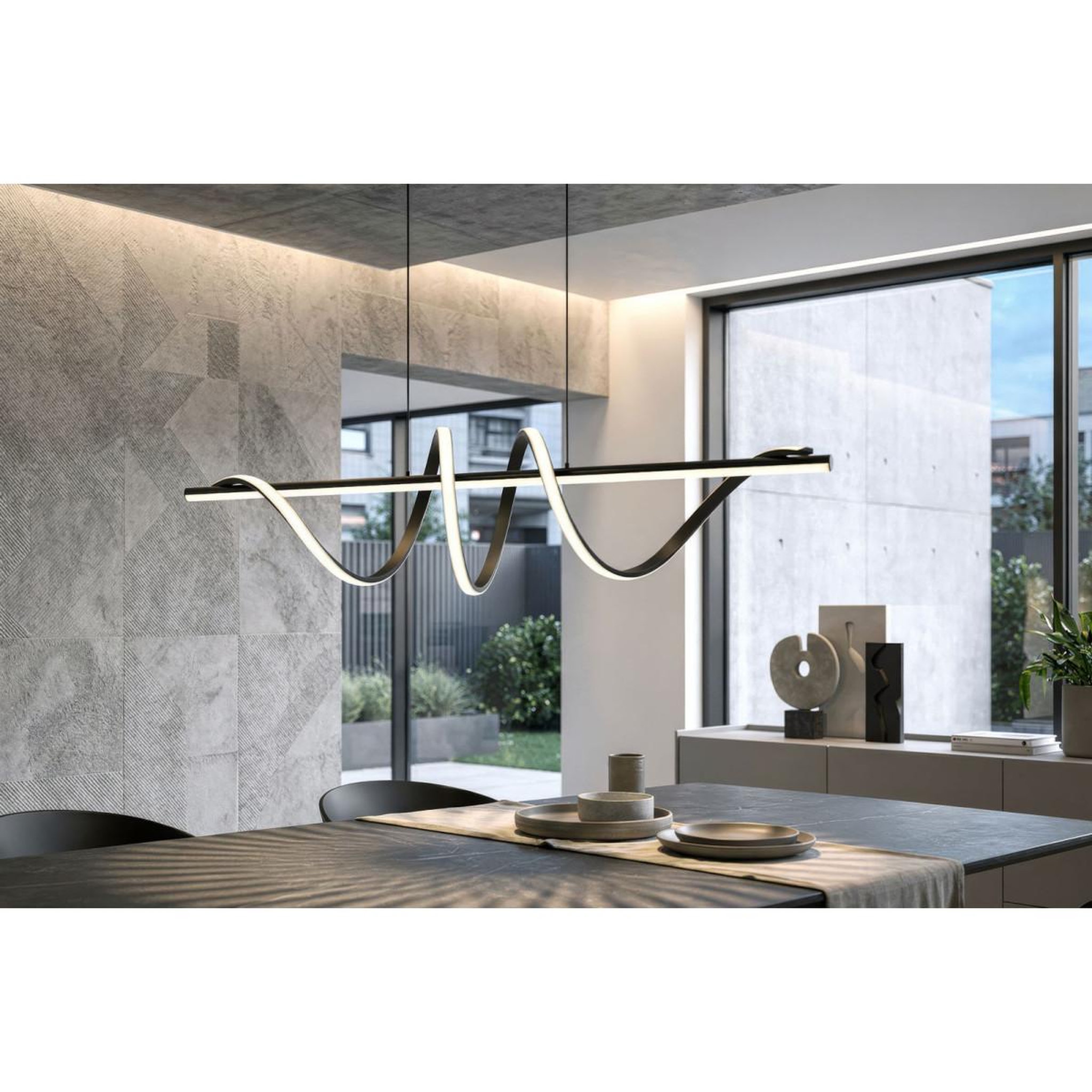 Voir la diapositive 5 : Paris Prix Suspension led  spiral  101cm noir