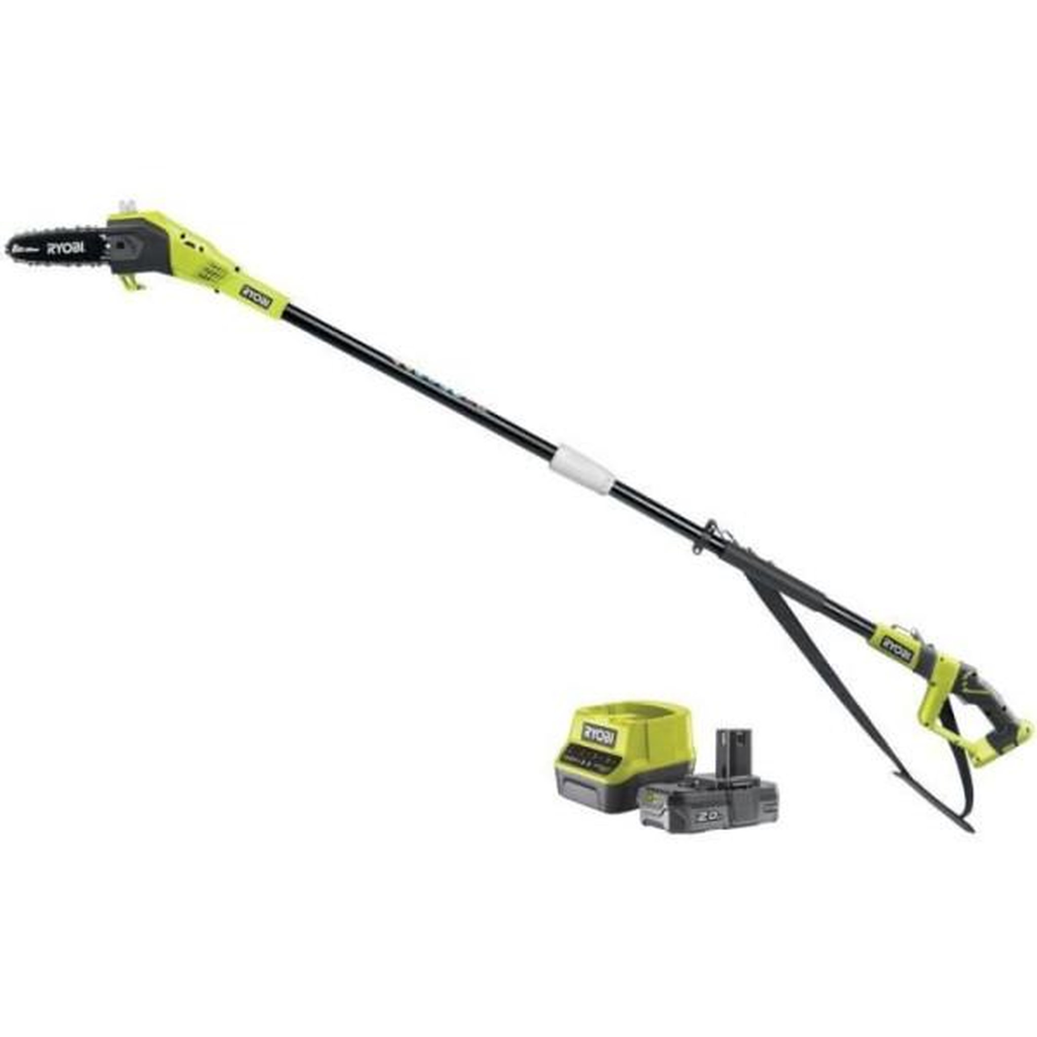Ryobi RYOBI - Élagueur sur perche 18V - guide 20 cm - 5,5 m/s - tube d'extension 95 cm fourni - batterie 2,0 Ah & chargeur - RPP18202