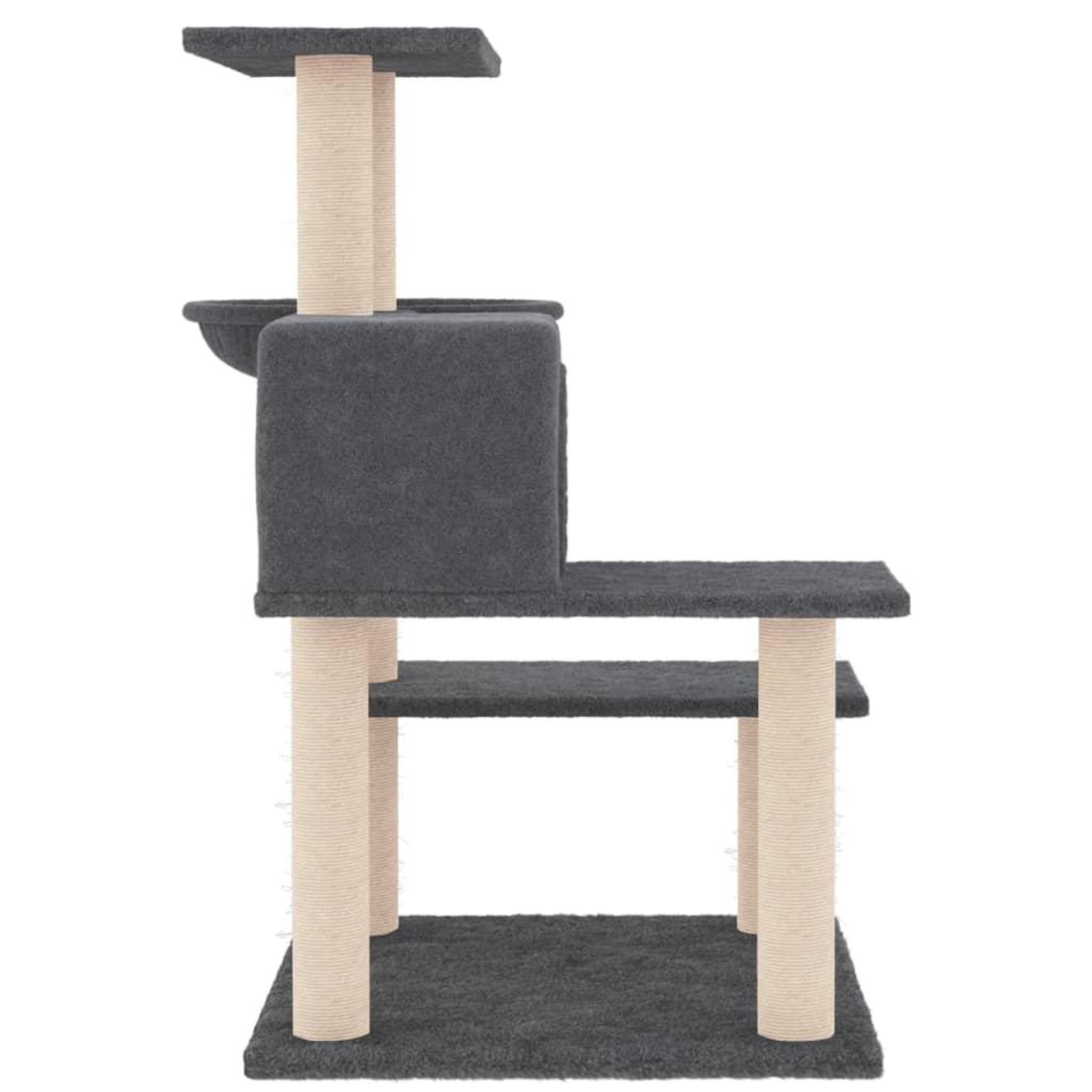 Voir la diapositive 4 : VIDAXL Arbre a chat avec griffoirs en sisal gris fonce 82,5 cm