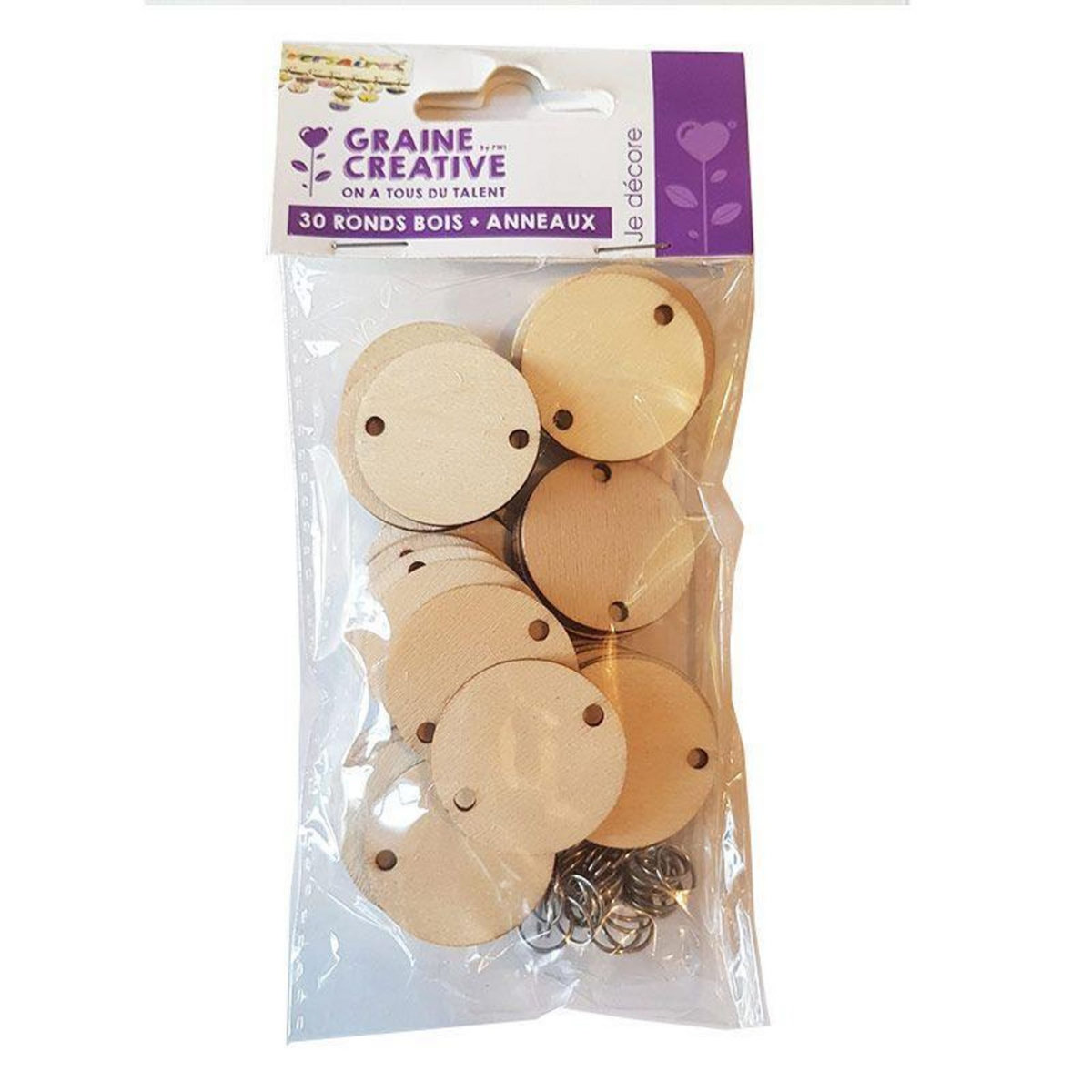 Graine créative Kit 30 rondelles bois de rechange pour Calendrier des anniversaires