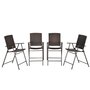 Voir la diapositive 1 : OUTSUNNY Tabourets de bar pliable style colonial - lot de 4 tabourets de bar - repose-pied + accoudoirs - métal époxy résine tressée chocolat