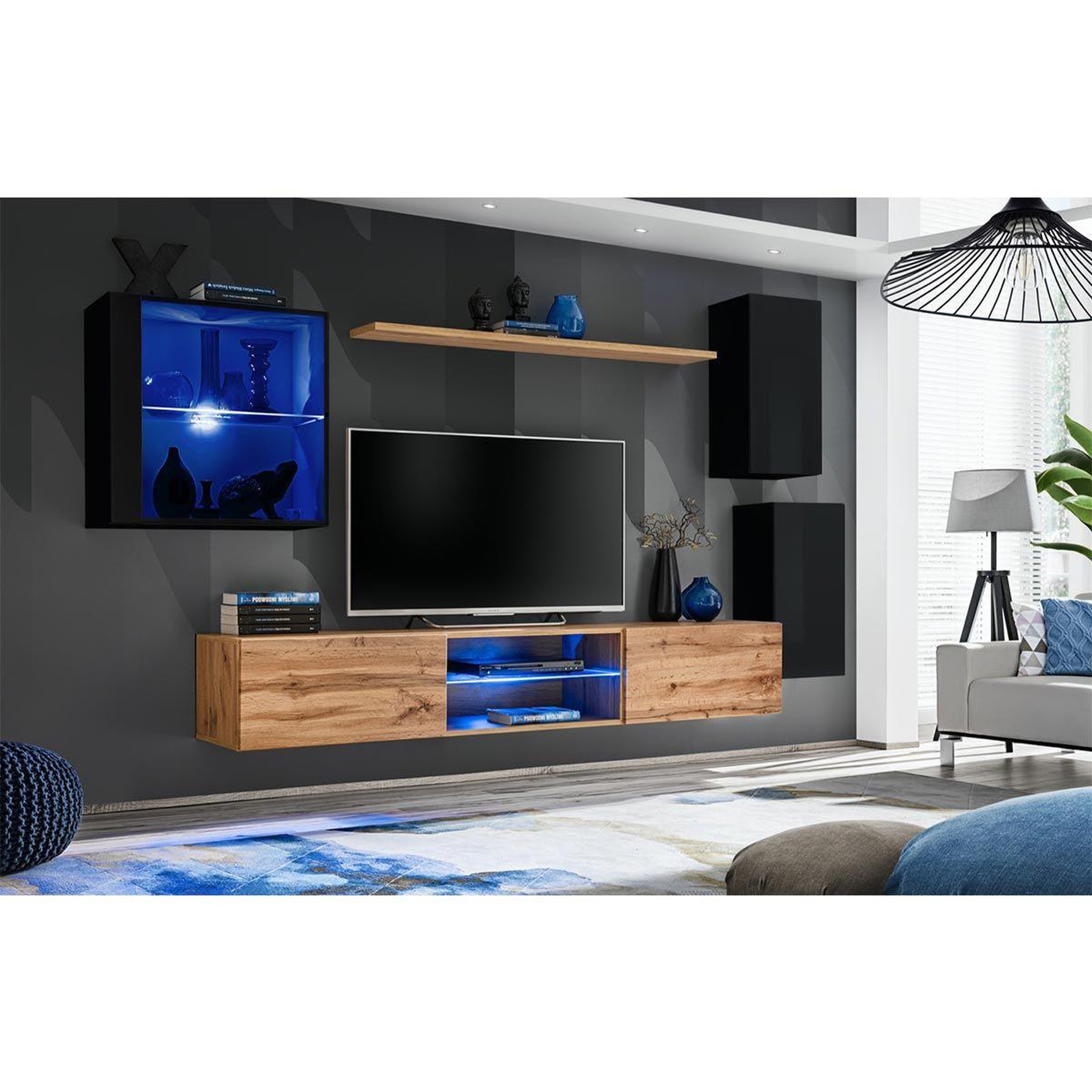 Voir la diapositive 2 : Paris Prix Ensemble meuble tv  switch xxiii  250cm noir & naturel