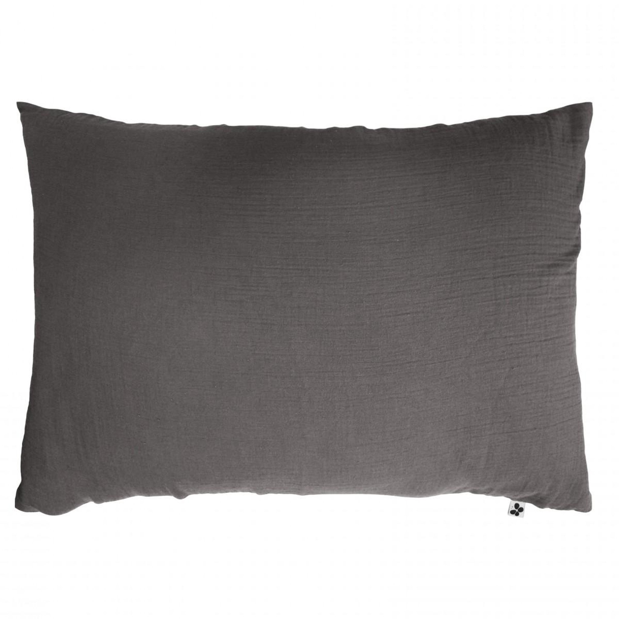 Eden Taie d'oreiller en gaze de coton gaia. Coloris disponibles : Gris