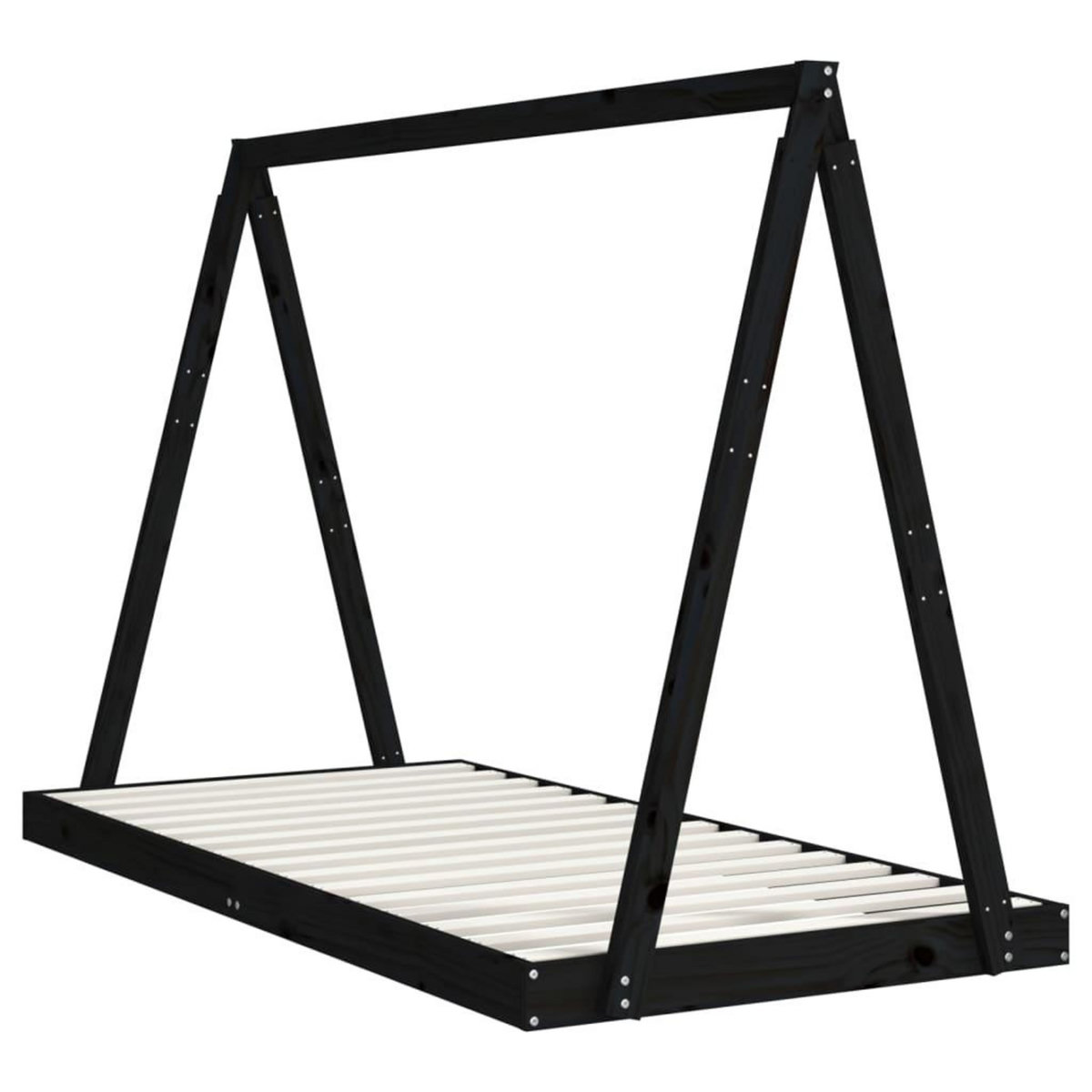 VIDAXL Cadre de lit pour enfants noir 90x190 cm bois de pin massif