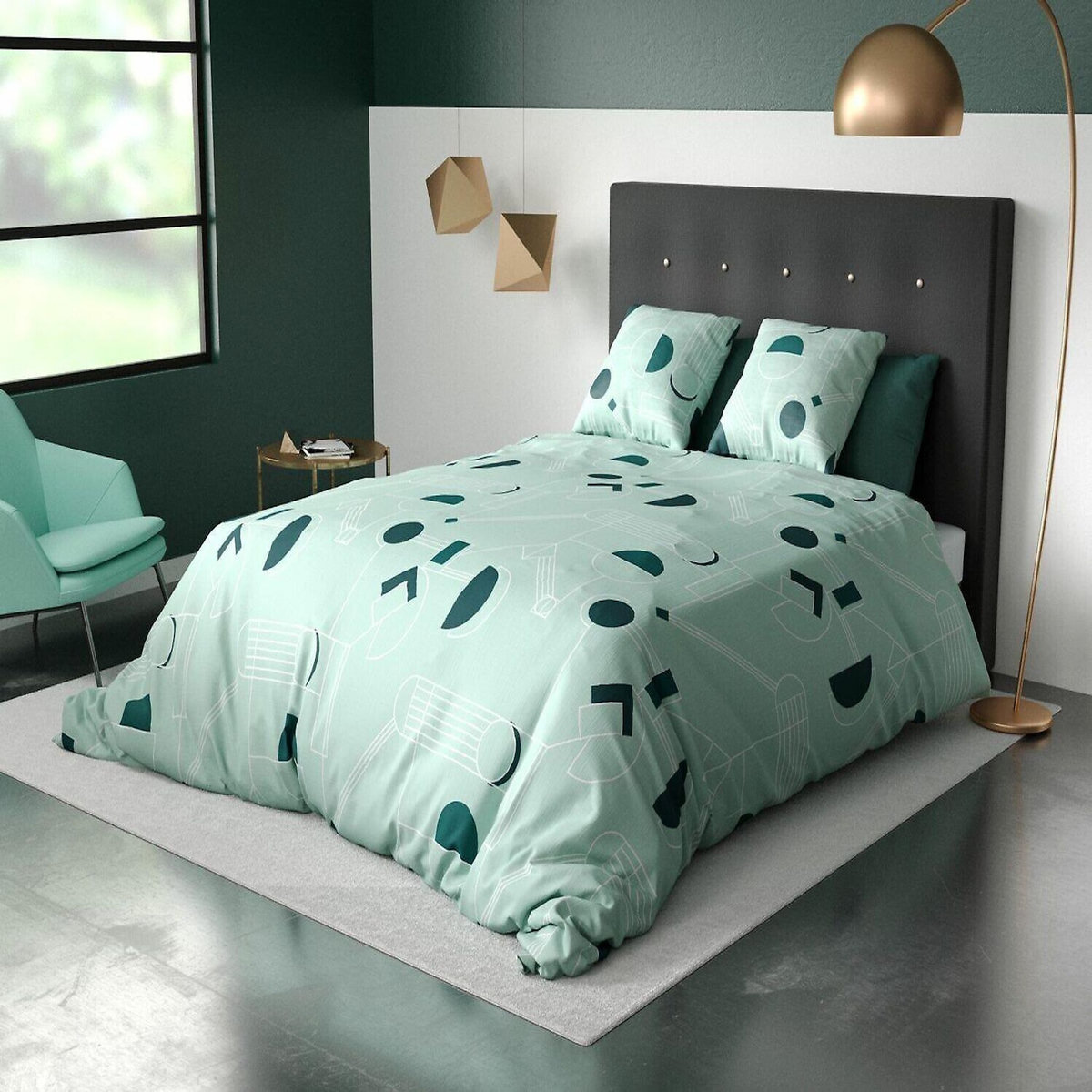 Les Ateliers du Linge Parure housse de couette 100% microfibre 60 gsm -hawak