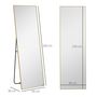 Voir la diapositive 3 : HOMCOM Grand miroir pleine longueur rectangulaire 50 x 160 cm - miroir sur pied ou mural - doré