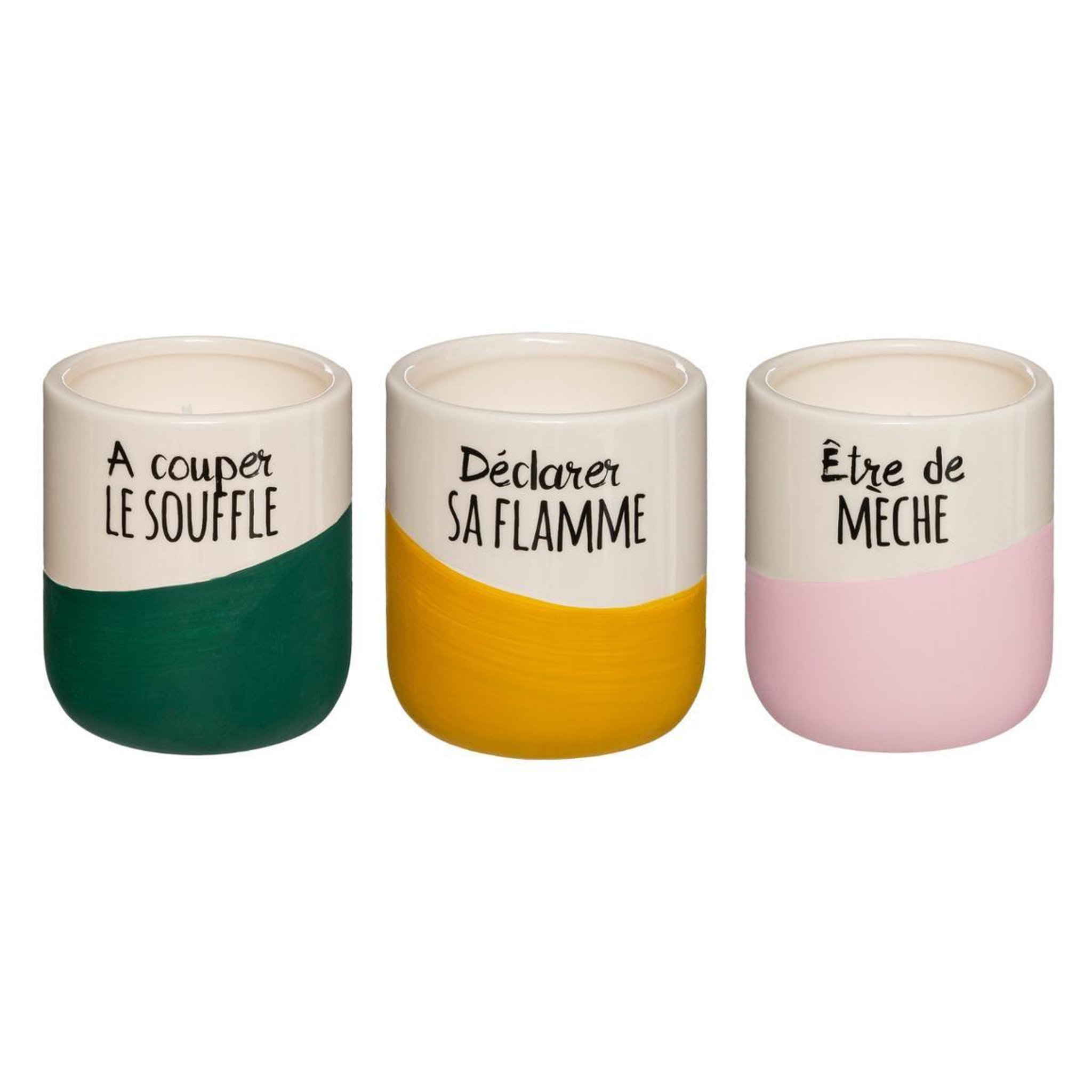 Voir la diapositive 1 : COMPTOIR DE LA BOUGIE Lot de 3 bougies parfumées  arty  110g multicolore