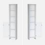 Voir la diapositive 2 : SWEEEK Colonne de rangement salle de bain - Rivage -  5 étagères. 1 porte ajourée. 5 niveaux de rangement